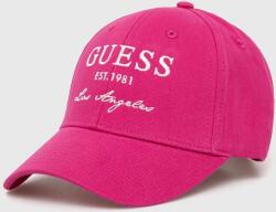 Guess șapcă de baseball din bumbac culoarea roz, cu imprimeu PPYH-CAD010_42X