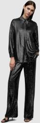 AllSaints pantaloni Charli femei, culoarea negru, lat, medium waist PPYH-SPD0JU_99X