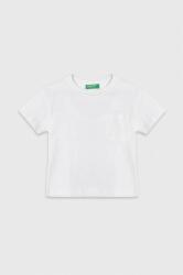 Benetton tricou de bumbac pentru copii culoarea alb, neted PPYH-TSB0DH_00X