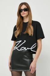 Karl Lagerfeld tricou din bumbac femei, culoarea negru PPYH-TSD0ID_99X