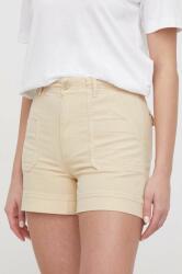 Pepe Jeans pantaloni scurti femei, culoarea bej, neted, high waist PPYH-SZD06Y_80X (PL801096)