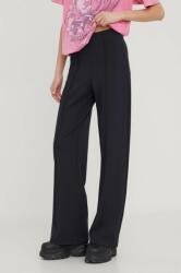 Abercrombie & Fitch pantaloni femei, culoarea negru, lat, high waist PPYH-SPD0MD_99X