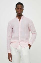 HUGO BOSS cămașă de in culoarea roz, cu guler button-down, regular 50513849 PPYH-KDM09F_30X