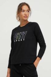 DKNY bluza femei, culoarea negru, cu imprimeu PPYH-BLD045_99X