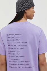 The Kooples tricou din bumbac barbati, culoarea violet, cu imprimeu PPYH-TSM0TS_04X