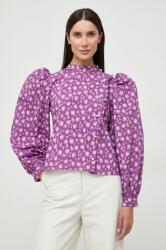 Custommade camasa din bumbac femei, culoarea violet, regular PPYH-BDD01L_44X