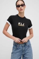 Karl Lagerfeld Jeans tricou din bumbac femei, culoarea negru PPYH-TSD0HT_99X