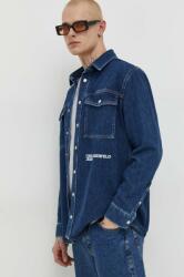 Karl Lagerfeld Jeans camasa jeans barbati, culoarea albastru marin, cu guler clasic, regular PPYH-KDM04P_59J