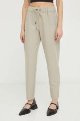 Bruuns Bazaar pantaloni femei, culoarea bej, high waist PPYH-SPD01N_02X