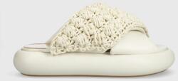 JW Anderson papuci Crochet Twister femei, culoarea bej, cu platforma, ANW42027A PPYH-KLD07T_01X