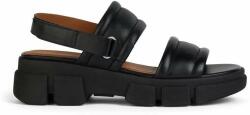 Geox sandale de piele D LISBONA femei, culoarea negru, cu platforma, D45PSA 000TU C9999 PPYH-OBD29J_99X