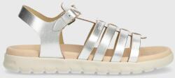 Geox sandale din piele pentru copii SANDAL SOLEIMA culoarea argintiu PPYH-OBG09G_SLV