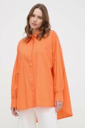 Silvian Heach camasa din bumbac femei, culoarea portocaliu, cu guler clasic, relaxed MPYH-KDD00L_22X