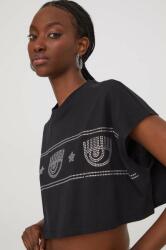 Chiara Ferragni tricou din bumbac femei, culoarea negru PPYH-TSD06M_99X