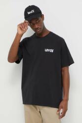 Levi's tricou din bumbac barbati, culoarea negru, cu imprimeu PPYH-TSM0GW_99B