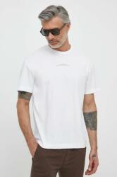 Calvin Klein tricou din bumbac bărbați, culoarea alb, cu imprimeu K10K112486 PPYH-TSM17F_00X