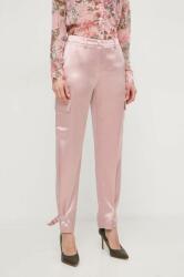 Guess pantaloni femei, culoarea roz, drept, high waist PPYH-SPD0W4_34X (W4GB50.WG7C0)