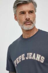 Pepe Jeans tricou din bumbac barbati, culoarea gri, cu imprimeu PPYH-TSM0J2_GRX