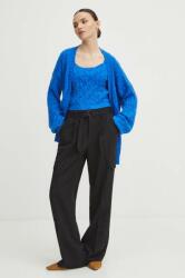 Medicine pantaloni femei, culoarea negru, lat, high waist ZPYH-SPD302_99X