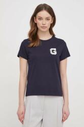 Gant tricou din bumbac femei, culoarea albastru marin PPYH-TSD0P7_59X (4200814)