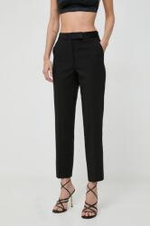 Ivy Oak pantaloni femei, culoarea negru, drept, high waist IO1100X5064 PPYH-SPD0DI_99X