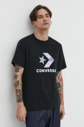 Converse tricou din bumbac barbati, culoarea negru, cu imprimeu PPYH-TSM12Z_99X