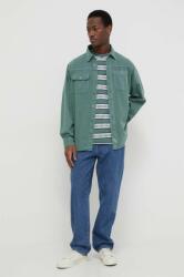 Levi's camasa jeans barbati, culoarea verde, cu guler clasic, relaxed PPYH-KDM0CC_77X