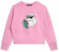 KARL LAGERFELD bluza copii culoarea roz, cu imprimeu PPYH-BLG014_30X
