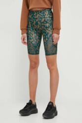 adidas by Stella McCartney pantaloni scurți de antrenament Truepurpose culoarea turcoaz, cu model, high waist IQ4520 PPYH-SZD037_69X