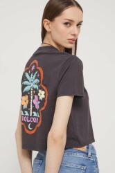 Volcom tricou din bumbac femei, culoarea gri PPYH-TSD147_90Y