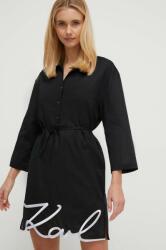 KARL LAGERFELD rochie de plajă din bumbac culoarea negru PPYH-SUD0JD_99X