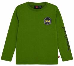 Lego longsleeve din bumbac pentru copii culoarea verde, cu imprimeu MPYH-BUB004_79X