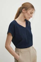 Answear Lab tricou din bumbac femei, culoarea albastru marin BBYH-TSD022_59X