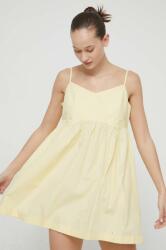 Tommy Hilfiger rochie din bumbac culoarea galben, mini, evazați DW0DW17940 PPYH-SUD20H_10X