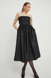 Stine Goya rochie din amestec de lână culoarea negru, midi, evazați SG5576 PPYH-SUD0LO_99X