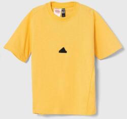 Adidas tricou copii culoarea galben, neted PPYH-TSB07A_11X