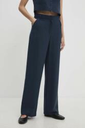 Answear Lab pantaloni femei, culoarea albastru marin, drept, high waist BBYH-SPD03H_59X