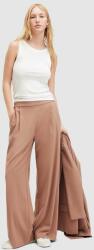 AllSaints pantaloni ALEIDA femei, culoarea maro, lat, high waist PPYH-SPD10J_82X