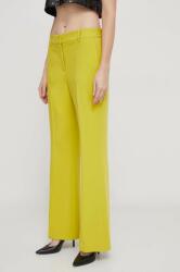 DKNY pantaloni femei, culoarea galben, lat, high waist PPYH-SPD020_17X