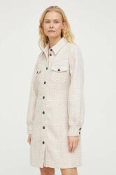Bruuns Bazaar rochie din amestec de lana culoarea bej, mini, drept PPYH-SUD02L_01X
