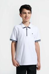 Coccodrillo tricouri polo din bumbac pentru copii culoarea alb, neted PPYH-POB010_00X