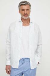 HUGO BOSS cămașă de in culoarea alb, cu guler italian, regular 50514898 PPYH-KDM09C_00X