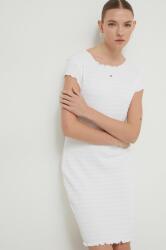 Tommy Hilfiger rochie culoarea alb, mini, mulată DW0DW17927 PPYH-SUD215_00X