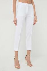 MICHAEL Michael Kors pantaloni femei, culoarea alb, drept, high waist 9BYX-SPD15S_00X (MS13014ENX)