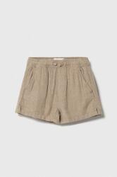 Abercrombie & Fitch pantaloni scurți de in pentru copii culoarea bej, talie reglabila PPYH-SZB096_12X
