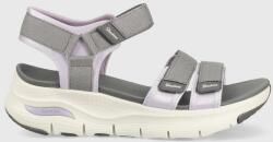 Skechers sandale Arch Fit Fresh Bloom femei, culoarea gri, cu platforma PPYX-OBD3OA_90X