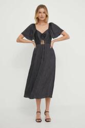 Pepe Jeans rochie Didi culoarea gri, midi, evazati PPYH-SUD0WI_90X