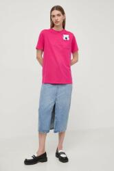 Karl Lagerfeld tricou din bumbac x Darcel Disappoints femei, culoarea roz PPYH-TSD26U_43X