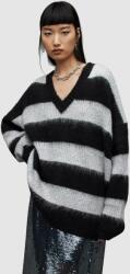 AllSaints pulover din amestec de lana LOU SPARKLE VNECK femei, culoarea negru PPYY-SWD0HA_99B