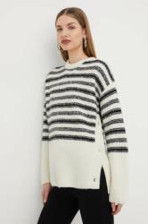 Custommade pulover de lana femei, culoarea bej, călduros PPYH-SWD07J_01X